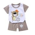 thumbnail image 2 of EGNMCR Ensembles de Blouses et Chemises à Manches Courtes à Col Rond Tout-Petits Enfants Bébés Garçons Filles Mode Mignon Imprimé Chiot à Manches Courtes Tenue Décontractée Ensemble Fille, 2 of 4
