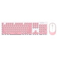 thumbnail image 1 of T-WOLF TF770 2.4G Wireless Keyboard Combo Retro Punk Round Keycap Comfortable Mute Typing Wide Compatibility Pink, 1 of 7
