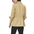 thumbnail image 3 of INSPIRE CHIC Women's Solid Drawstring Waist Flap Pocket Utility Jacket, 3 of 6