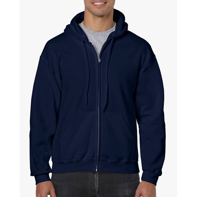 Gildan Mens Heavy Blend Full Zip Hooded Sweatshirt, XL, Navy