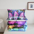 thumbnail image 4 of Christmas Gnome Comforter Set Cartoon Santa Claus King Bedding Set,Rustic Butterfly Down Comforter Rainbow Flowers Quilt Set,Xmas Dwarf Gnome Christmas Decorations, 4 of 6