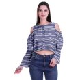 thumbnail image 1 of Moomaya Plus Size Cold Shoulder Top Printed Ladies Tops Blouses Women Party Tops, 1 of 4