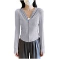 thumbnail image 2 of Neewe Women's Sun Shirts Hiking Shirt Lightweight Long Sleeves Full Zip SPF Rash Guard UV Protection Clothing, 2 of 7