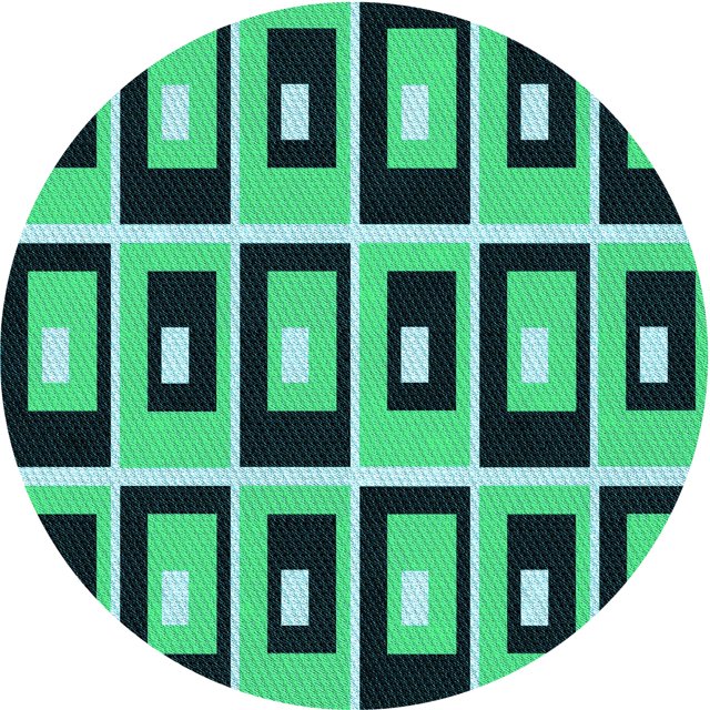 Ahgly Company Machine Washable Indoor Round Transitional Deep Teal Green Area Rugs, 3' Round