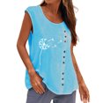 thumbnail image 1 of Pompotops Femme Été Décontracté Sans Manches Gilet à Boutons Col Rond Blouse Ample Haut Actif Femme, 1 of 4