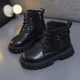thumbnail image 4 of MIASHUI Girls Winter Boots Children Comfortable Lace-Up Side Zipper Work Boots,Black,5-5.5 Years, 4 of 6