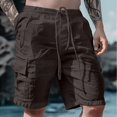 thumbnail image 1 of MYG Mens Summer Loose Solid Color With Pockets Cargo Shorts Fashion Beach Streetwear, 1 of 6