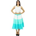 thumbnail image 2 of Bimba Flaired Cotton Boho Summer Skirt Elastic Waist Mid-Calf Ruffle Skirts, 2 of 7