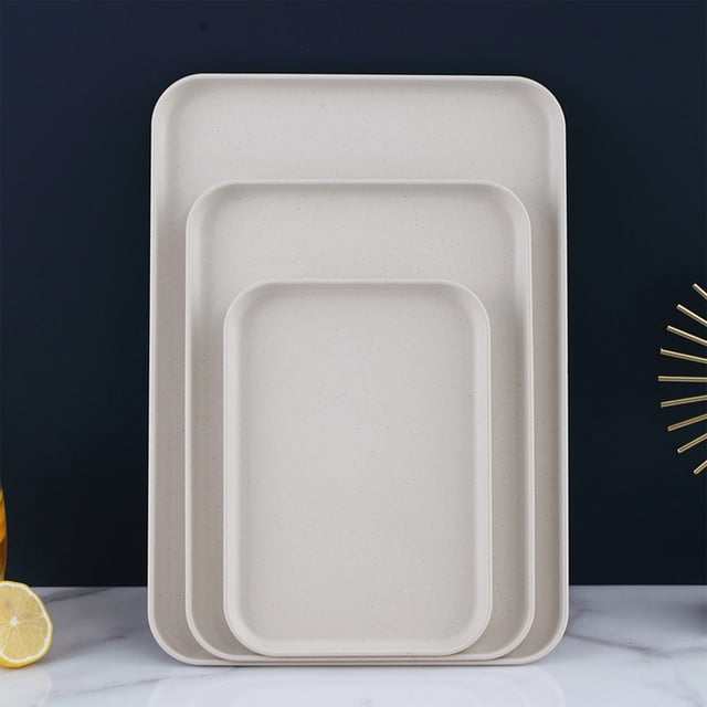 EGNMCR Kitchen Gadgets, Kitchen Accessories Rectangular Tray Large Medium And Small Sets Of Three Household Plates To Put Tea Cups Dinner Plates To Put Snacks Plates Plastics Tray Packages