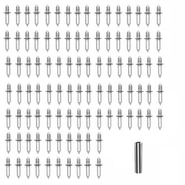 Clous de Plinthe à Double Tête Sans Joint Clous à Double Tête Clous de Plinthe Sans Joint avec Vis de Plinthe en Bois Massif et Outil de Manchon Spécifique pour Clous (100 Pcs)