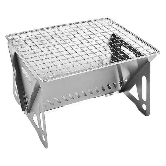 Wood Burning Stove Wood Burning Camping Stove Folding with Pot Holde Portable Stainless Steel Grill Backpack Hiking Picnic Stove Stainless Steel Pot