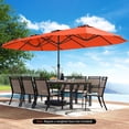thumbnail image 2 of Costway 15.5 FT Extra-Large Patio Umbrella with LED Solar Lights & 12 Heavy-Duty Ribs Orange, 2 of 10