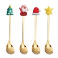 thumbnail image 3 of Amzcrzy Silverware Set 4Pcs Stainless Steel Christmas Spoon Gift Set Dessert Spoon Fork Coffee Spoon Christmas Pendant Spoon Tableware Set Steel Tableware Home and Kitchen Kitchen Appliances, 3 of 7