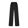 thumbnail image 4 of Women Wide Leg Pants Elastic Waisted Casual Linen Pants with Pockets Loose, 4 of 7