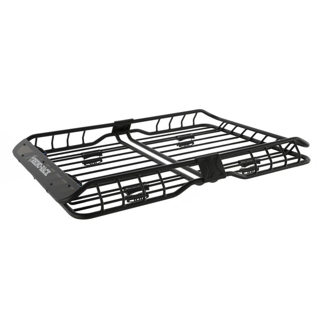 Rhino-Rack USA Roof Basket RMCB03 XTray; 165 Pound Weight Capacity; Powder Coated; Black; Steel; With Two Thru Axle Bike Mount