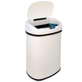 thumbnail image 1 of BestOffice 13 Gallon (50L) Automatic Touch-Free Kitchen Trash Can, High-Capacity Waste Bin with Lid for Bathroom, Bedroom & Home Office, Brushed Stainless Steel, White, 1 of 7