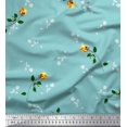 thumbnail image 1 of Soimoi Poly Georgette Fabric Leaves & Rose Flower Decor Fabric Printed Yard 42 Inch Wide, 1 of 3