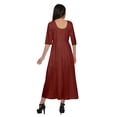 thumbnail image 4 of Moomaya Kurtis en Coton Uni pour Femmes Tenue de Fête Manches 3/4 Robe Mode pour Femmes, 4 of 5