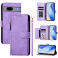 thumbnail image 2 of Google Pixel 7A 5G Case ,Zipper Handbag Wallet Leather Cover with Crossbody Detachable Lanyard Strap, 2 of 5