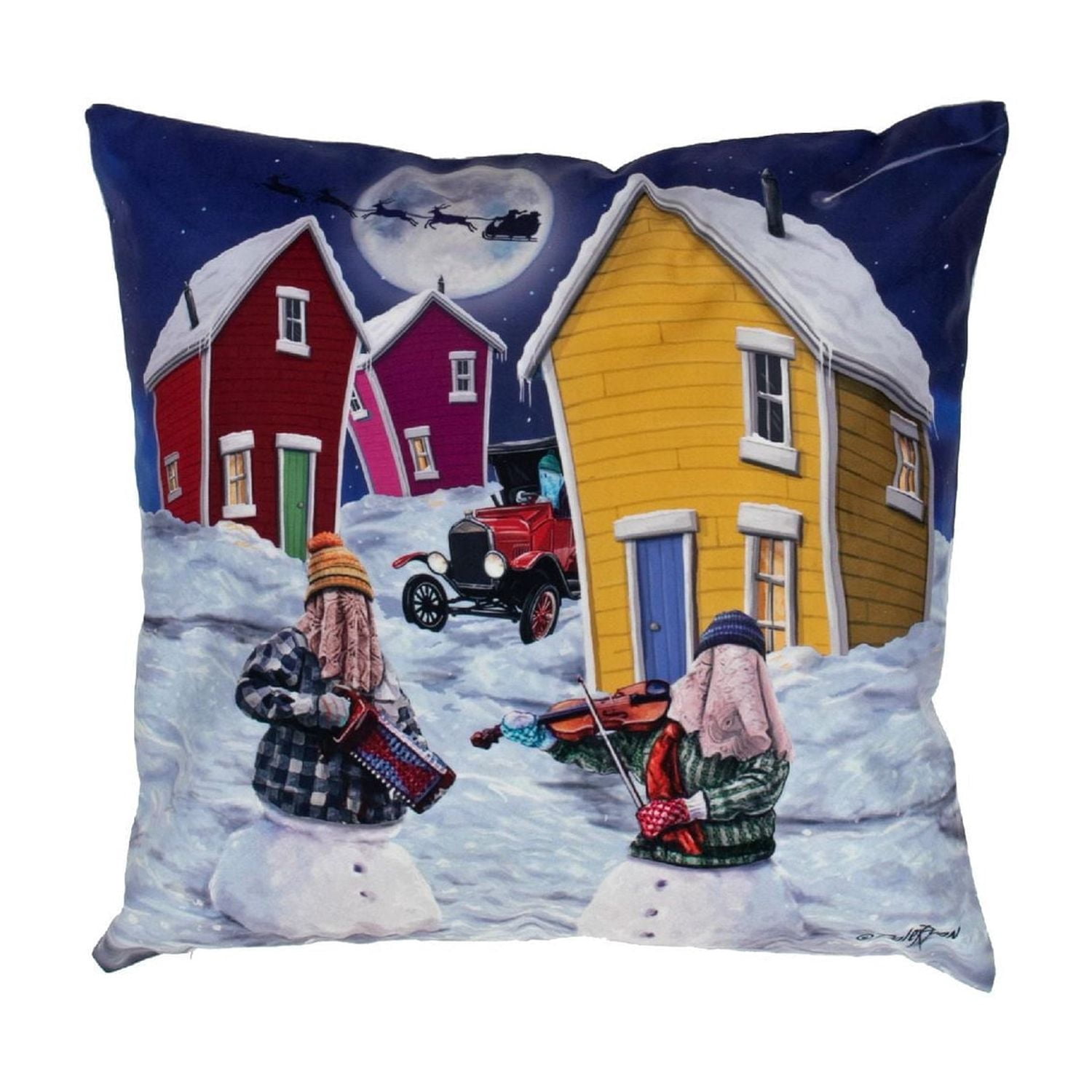 Coussin De Velours (Snowmers) (18 X 18) - Ensemble De 2