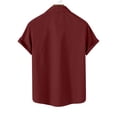 thumbnail image 4 of cfhntfmh Short Sleeve Shirts for Men Button down Casual Summer Shirts Beach Vacation Solid Color Tshirts Collared Neck Tops, 4 of 7