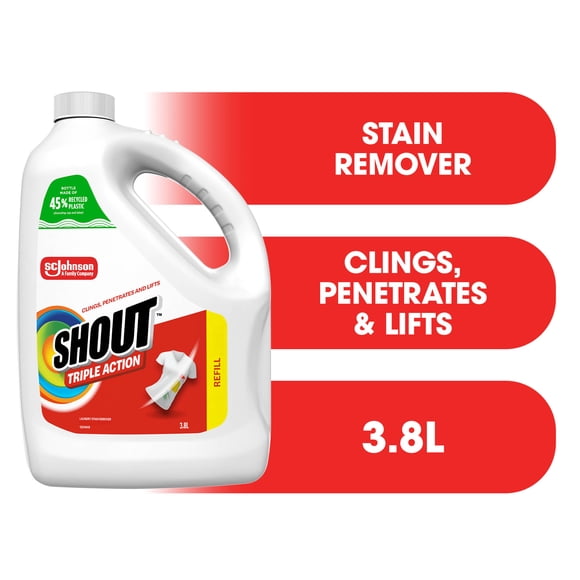 Shout Triple Action, Détachant à lessive, adhere, recharge, 3,8 L