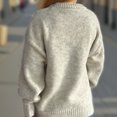 thumbnail image 2 of Besolor Sweaters for Women Fall Long Sleeve Casual Loose Knitted Solid Color Basic Pullover Sweater Tops, 2 of 3