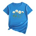 thumbnail image 1 of SMihono Hauts pour Femmes Été Chic Décontracté T-Shirts Décontractés pour Femmes à Imprimé Floral Chandail à Enfiler Col Rond Manches Courtes T-shirt Hauts T-shirt Oversize pour Femmes, 1 of 2