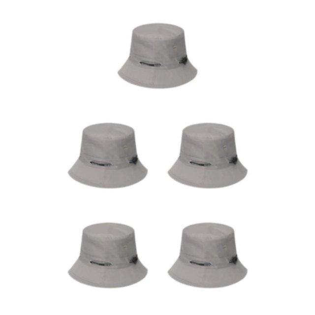 Thinsony Polyester Breathable Fisherman Cap For Sun Protection And Comfort Sunscreen Fisherman Cap Hat Summer gray 58cm 5Set