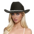 thumbnail image 1 of Men's And Women's Woolen Hats Western Cowboy Top Hat Three Of Rhinestones, 1 of 4