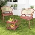 thumbnail image 3 of Patiojoy 2pcs Patio Side Table Double-Tier Acacia Wood End Table Slatted Tabletop & Shelf Outdoor Small Side Table with Storage, 3 of 8