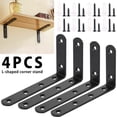 thumbnail image 4 of EIMELI 4Pcs Heavy Duty Cast Iron Wall Mounted L Shaped Angle Shelf Brackets, 4 of 11
