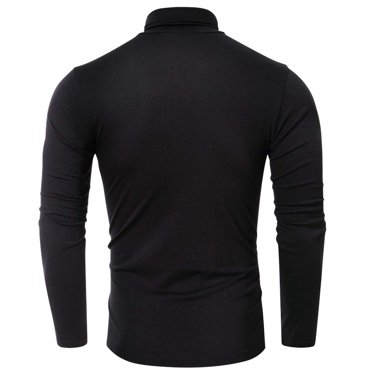 Leutsin Fall/winter High Neck Bottoming Shirt Men's Large Size Solid Color Long Sleeves