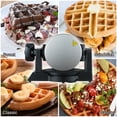 thumbnail image 4 of Salton Rotating Double Belgian Waffle Maker – 2 Waffles in Under 3 Minutes | Rotating Design for Even Cooking | Non-Stick Plates | Removable Drip Tray | Cool Touch Handle (WM2159), 4 of 8