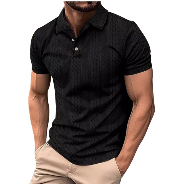 Birdeem Shirts for Men Mens Summer Top Solid Color Lapel Mens Button Up Short Sleeved Lapel Top/Shirt