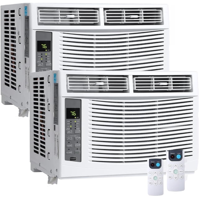 YUSAZENS Ensemble de 2 Climatiseurs de Fenêtre Wi‐Fi 6000 BTU, Unité de Climatisation de Fenêtre à Fréquence Fixe avec Application Intelligente, Système de Refroidissement Intérieur Écoénergétique