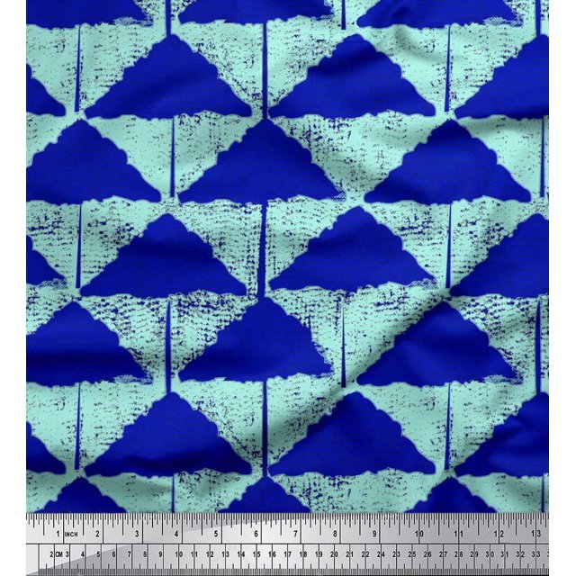 Soimoi Cotton Jersey Fabric Triangle Geometric Print Fabric by The Yard 58 Inch Wide