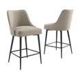 thumbnail image 1 of Olson Khaki Beige Fabric and Dark Metal Counter Chair, 1 of 5