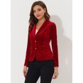 thumbnail image 5 of INSPIRE CHIC Blazer en Velours Vintage d'Halloween pour Femme, Revers Cranté, devant Boutonné, Veste de Bureau, TG, Rouge, 5 of 5