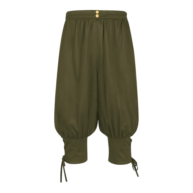TIMIFIS Men's Ankle Banded Pants Medieval Pirate Costume Trousers Renaissance Gothic Pants- GreenFall