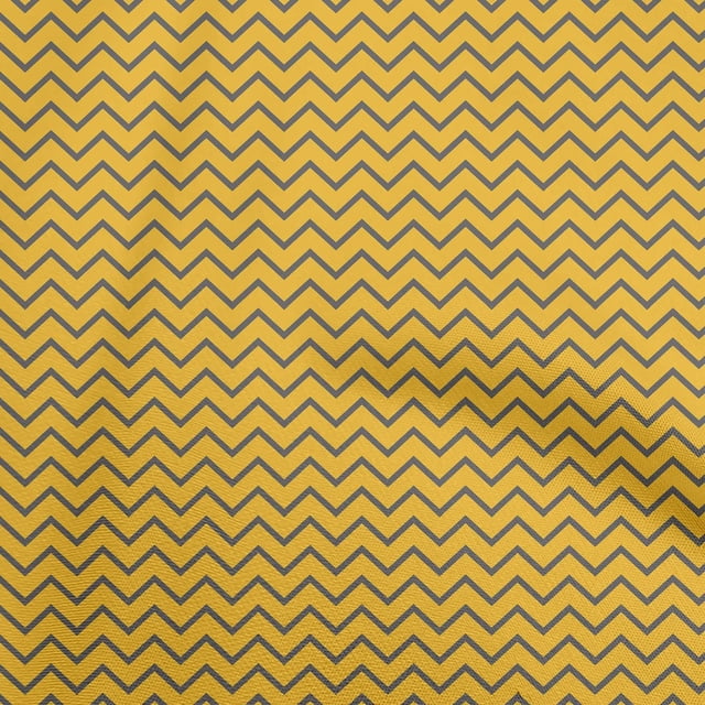 oneOone Cotton Poplin Yellow Fabric Chevron Sewing Craft Projects Fabric Prints By Yard 56 Inch Wide