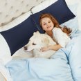 thumbnail image 4 of Microfiber Pillowcases 2 Pcs with Embroidery Zipper Closure Navy Queen, 4 of 7