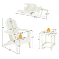 thumbnail image 2 of Gymax 3PC Patio Folding Adirondack Chair Side Table Cup Holder Poolside White, 2 of 8