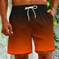 thumbnail image 4 of Meichang Mens Gradient Swim Trunks Summer 5 Inch Quick Drying Swimming Shorts Casual Elastic Waist Surfing Boardshorts Lightweight Drawstring Bathing Suits with Pockets Orange XL, 4 of 9