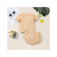 thumbnail image 3 of Xingqing 2PCS Toddler Newborn Baby Boy Girl Summer Clothes Solid Short Sleeve Tops Drawstring Shorts Sets, 3 of 7