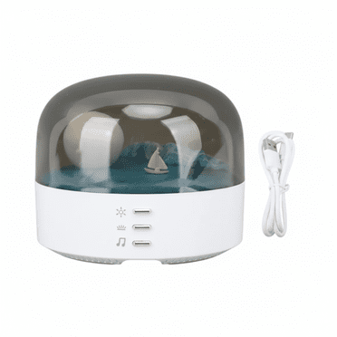 Moon & Sea LED Night Light with Bluetooth Speaker – Color Changing, Adjustable Brightness, 2 Lighting Modes, Type-C USB, Home Decor, Gift for Kids/Adults