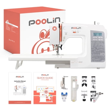 Poolin Computerized Sewing Machine EOC2720 with Wide Table, 293 Stitch, Self Threading, LCD Display Perfect for DIY & Professional Sewing