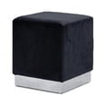 thumbnail image 1 of Meridian Furniture Jax Contemporary Velvet Ottoman/Stool in Black, 1 of 4