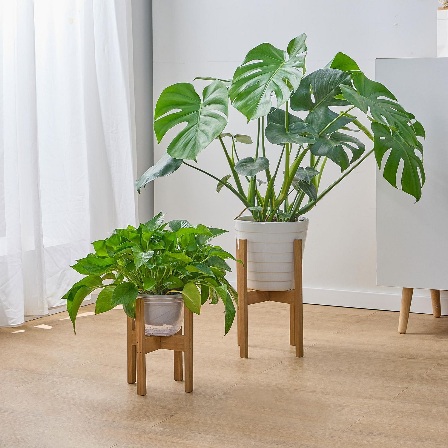 Mainstays 8 in Indoor Wood Plant Stand Brown