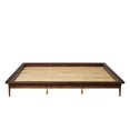 thumbnail image 2 of Lit Plateforme en Bois Massif Style Mid-Century Modern Très Grand - Noyer, 2 of 8